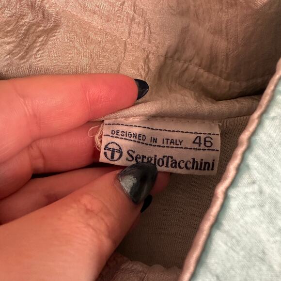 90s Vintage SERGIO TACCHINI | Blue and White Windbreaker Track Jacket Sz 56 / XL - Picture 5 of 7